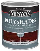Minwax PolyShades 61480444 Wood Stain and Polyurethane, Gloss, Bombay Mahogany, Liquid, 1 qt, Can